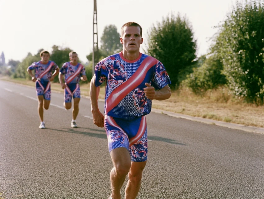 Running : tenues de sport personnalisées en situation.